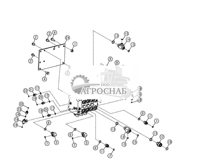 Установка встроенного гидрораспределителя управления уклоном (трехфункциональный) - ST26466 345.jpg